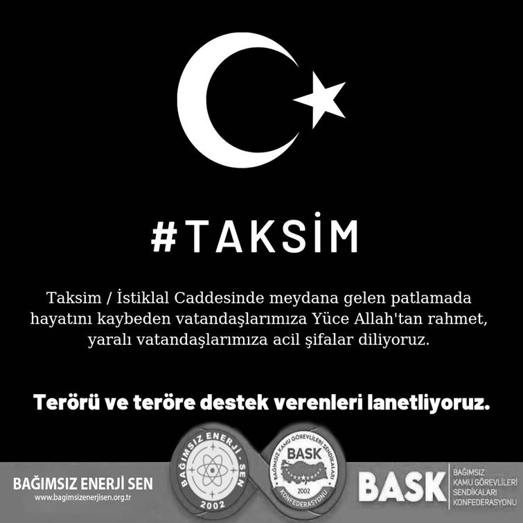 Terörü ve teröre destek verenleri lanetliyoruz!